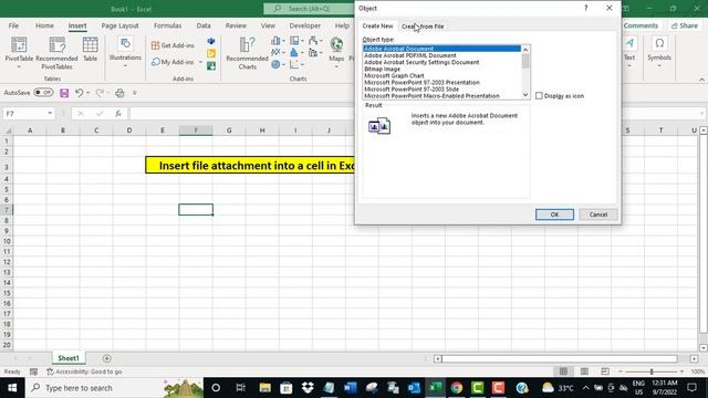 Insert file attachment into a cell in Excel смотреть онлайн