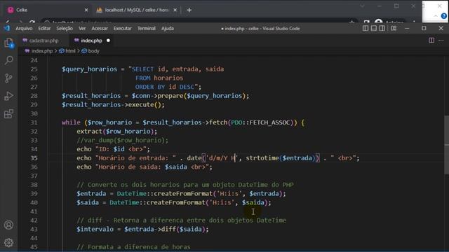 Como salvar no banco de dados data e horário e calcular a diferença entre duas datas com PHP смотреть онлайн