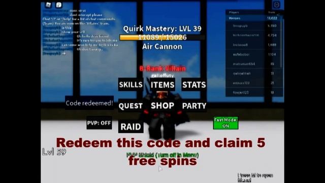 All codes for My Hero Mania ( Roblox ) смотреть онлайн