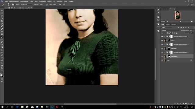 Восстановление старой фотографии,цветная фотография из ч/б в фотошопе By Anastasia Belyga