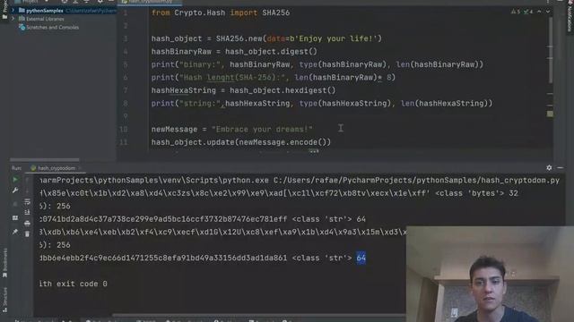 PyCryptodome - HASH - SHA256 with Python смотреть онлайн