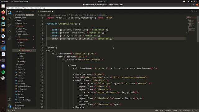 Django and ReactJS together - Server app create new server layout | 13 смотреть онлайн