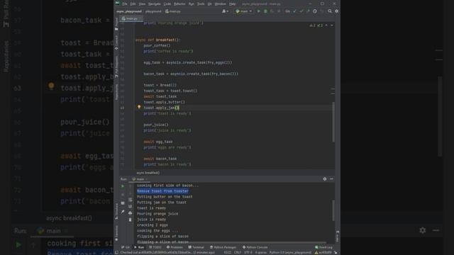 Разбираемся в Python asyncio на примере завтрака смотреть онлайн
