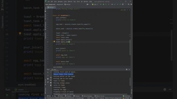 Разбираемся в Python asyncio на примере завтрака