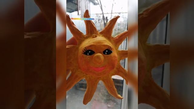Солнышко из массы папье-маше, поделка своими руками смотреть онлайн