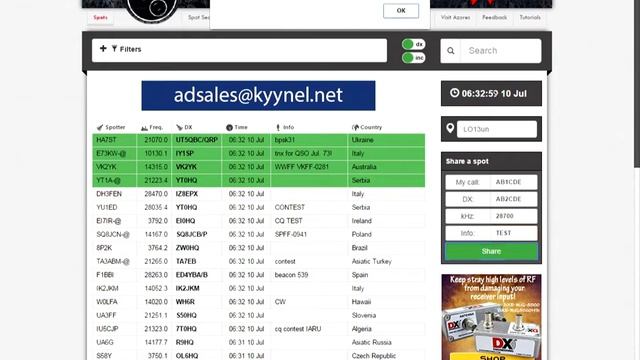 DX кластер dxsummit.fi. Отправка спотов и анонсов. Sending spots. смотреть онлайн