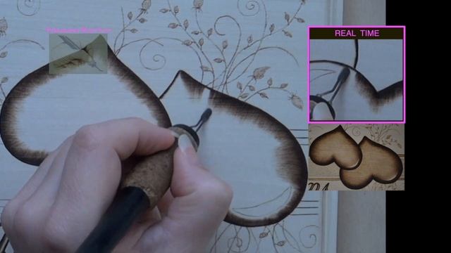 Wood Burning - Valentines Day sign - pyrography tutorial смотреть онлайн