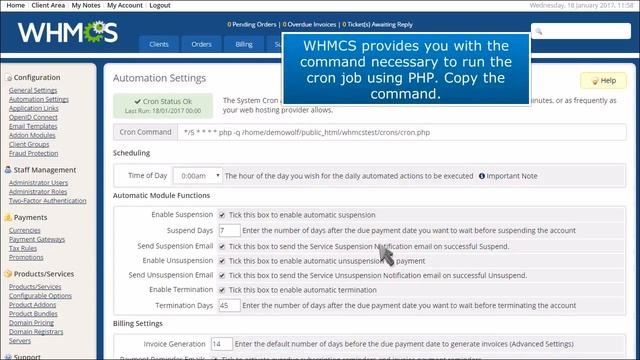 Setup the WHMCS Cron Job for Task Automation смотреть онлайн