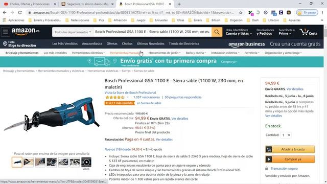 ? ¡Oferta Amazon! Sierra de sable Bosch GSA 1100 E barato 95€ ¡51% DTO! Opiniones | Descuentos ? смотреть онлайн