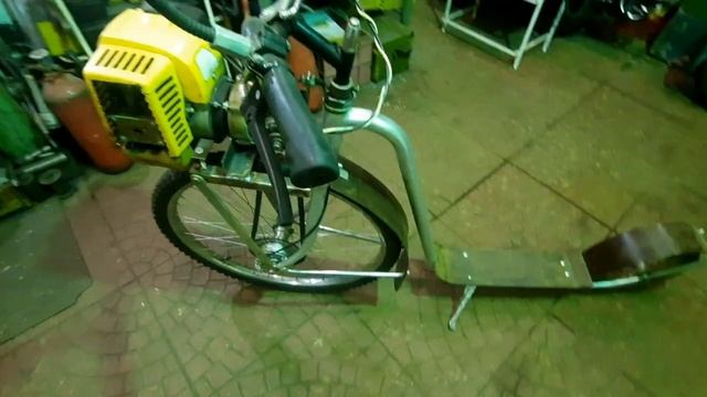 Мотосамокат с двигателем от мотобура. смотреть онлайн