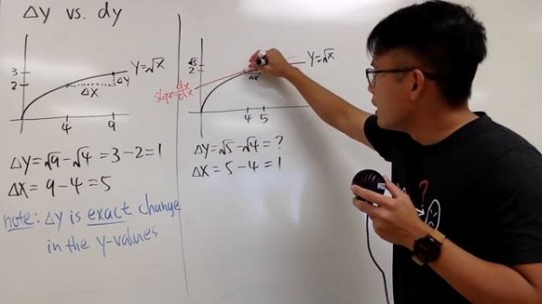 delta y vs. dy (differential)