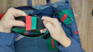 Из потёртых👖джинсов большая крутая сумка✅. Аппликация "Гуппи"