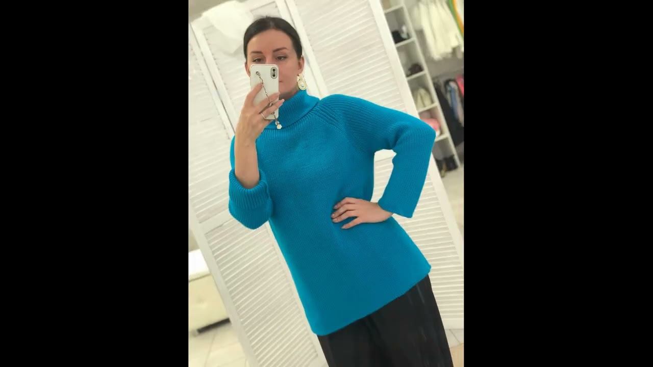 Свитер ВИКТОРИЯ. Реглан, свободный ворот и жемчужная резинка смотреть онлайн