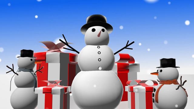 Christmas Cartoon Snowmans With Gift Boxes and Falling Snow Screensaver 4K 60min / Free смотреть онлайн