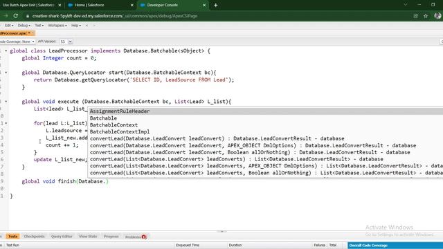 Solution of Salesforce Trailhead - Use Batch Apex смотреть онлайн