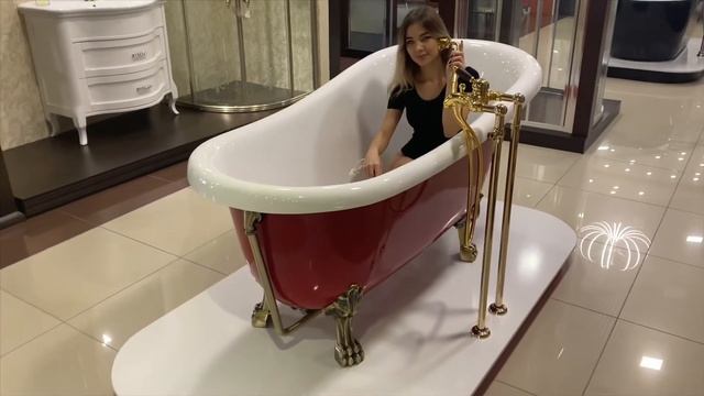 Отдельностоящая ретро ванна на львиных ножках. Ванна Belbagno BB04-Ros смотреть онлайн