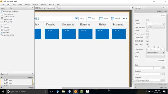 Calendar Ui Designing 2019 by using javafx part 2 смотреть онлайн