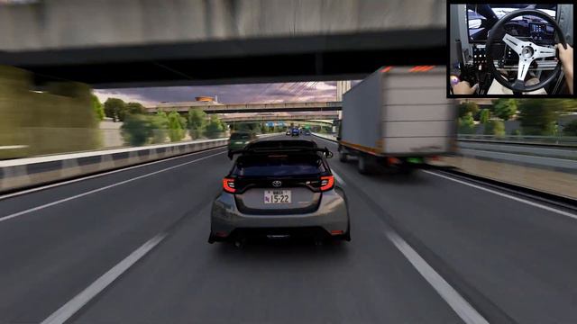 Toyota GR Yaris Highway Cruising l Assetto Corsa (CAMMUS - Steering Wheel Gameplay) смотреть онлайн