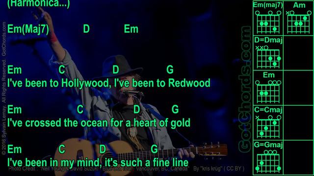 Neil Young - Heart of Gold - Instrumental - Guitar Chords (0016-B1) смотреть онлайн