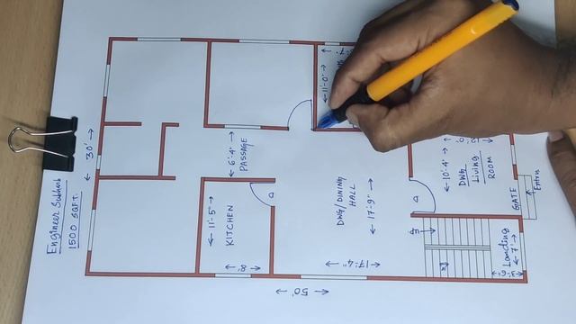 30 x 50 sqft house plan II 1500 sqft ghar ka naksha II 30 x 50 house design смотреть онлайн