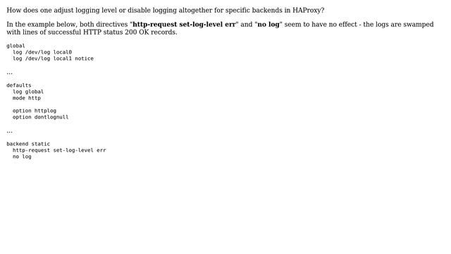 DevOps & SysAdmins: Disable HTTP logging for specific backend in HAProxy смотреть онлайн