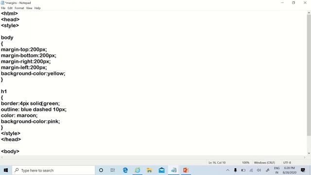 Margin, border, outline in CSS смотреть онлайн
