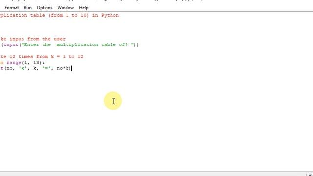 Multiplication table (from 1 to 10) in Python смотреть онлайн
