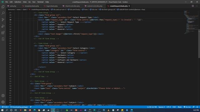 13.GET TO KNOW LARAVEL - IT SERVICE MANAGER STORING THE CLIENT REQUEST WITHING THE DATABASE смотреть онлайн