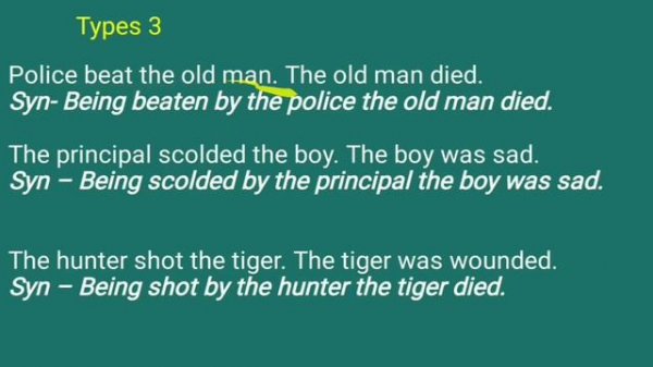 Synthesis by using Participle for UP BOARD intermediate students.