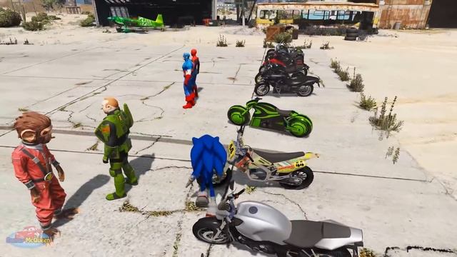MOTORCYCLES for Kids Spiderman VLOG | Motorbikes w/ Superheroes Cartoon for Children Nursery Rhymes смотреть онлайн