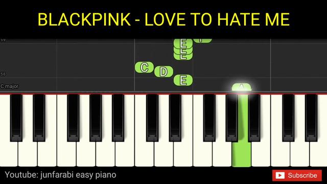 BLACKPINK - LOVE TO HATE ME - piano easy one hand смотреть онлайн