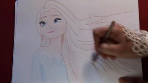 Как нарисовать Эльзу How to draw Elsa with loose hair Frozen 2