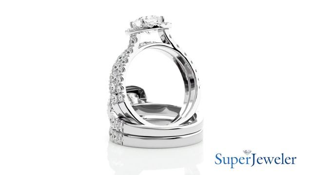 SuperJeweler | 2 1/4 Carat Cushion Shape Moissanite Bridal Set In 14 Karat White Gold смотреть онлайн