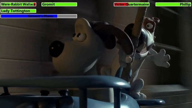 Wallace & Gromit: The Curse of the Were-Rabbit (2005) Final Battle with healthbars смотреть онлайн