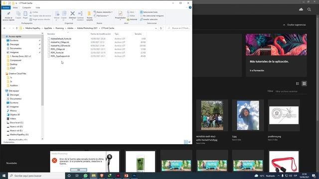 Error De La Fuente Seleccionada - Photoshop CC 2021 - Windows 10