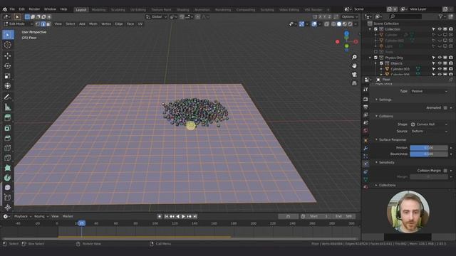 1,000 Physics Objects falling into a pile in Blender | Quarantine Series 2-9 смотреть онлайн
