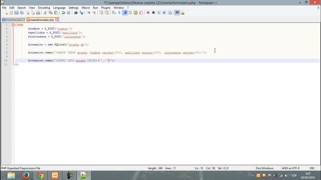 insertar registros a una base de datos en SQLite3 php смотреть онлайн