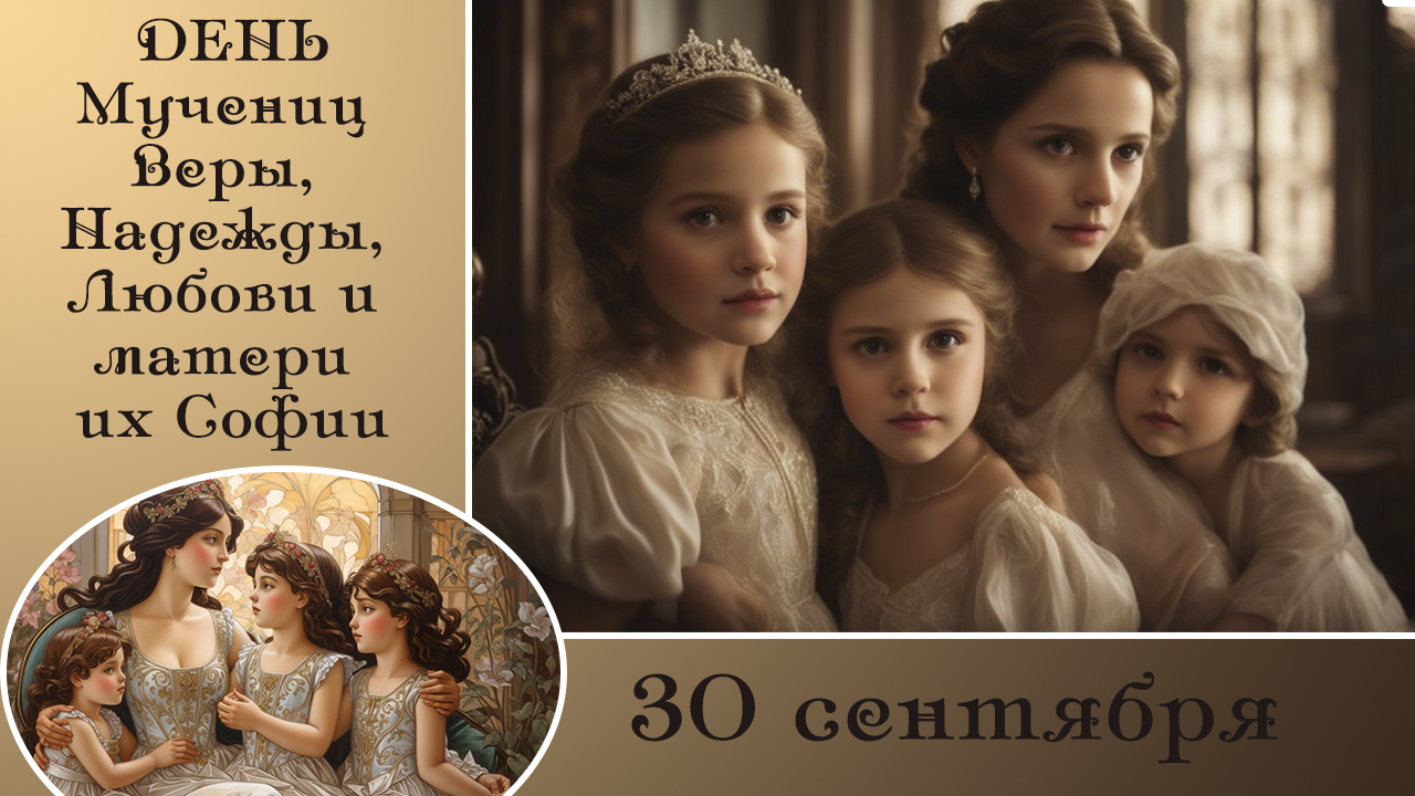 30 сентября Вера, Надежда, Любовь День мучениц Веры, Надежды, Любови и матери их Софии. смотреть онлайн