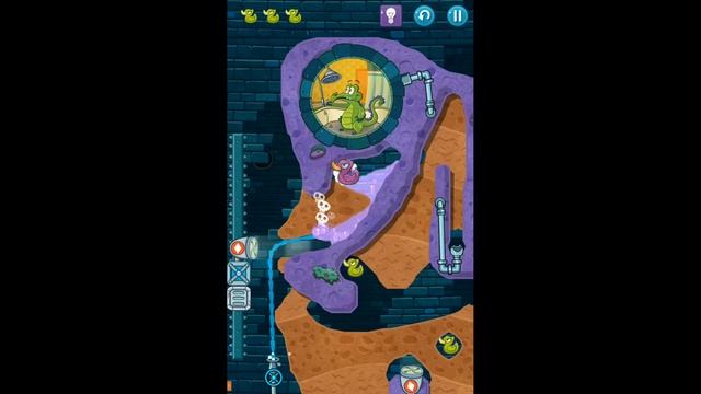 Прохождение игры "Крокодильчик Свомпи 2", уровень 61 "Все наверх!", все утки и сокровища смотреть онлайн