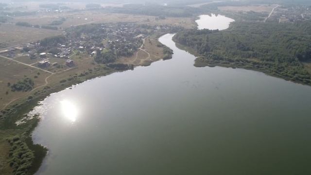 Уводьстрой с высоты. Устье канала Волга-Уводь смотреть онлайн