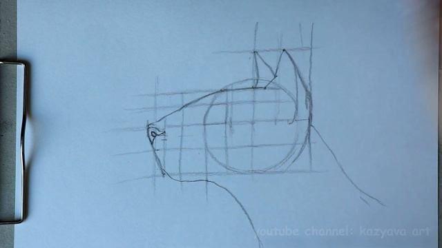 Как нарисовать голову ОРИЕНТАЛЬНОГО КОТА карандашом. Часть 1. Пошаговое построение. смотреть онлайн