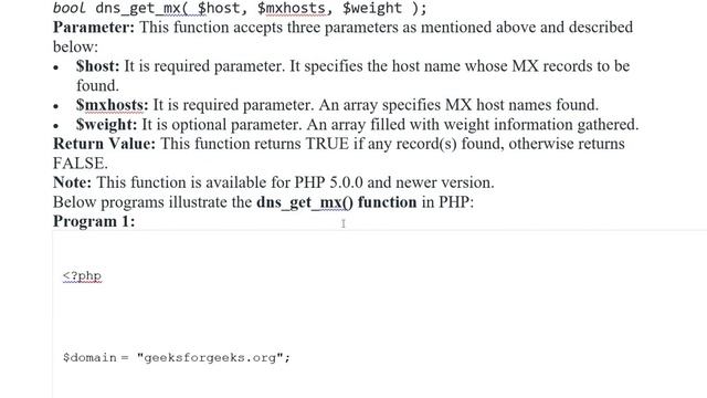 PHP | DNS get MX Function смотреть онлайн
