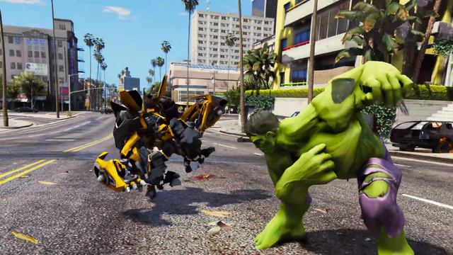 THE HULK VS BUMBLEBEE & OPTIMUS PRIME (Transformers) - EPIC BATTLE смотреть онлайн