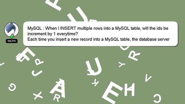 MySQL : When I INSERT multiple rows into a MySQL table, will the ids be increment by 1 everytime? смотреть онлайн
