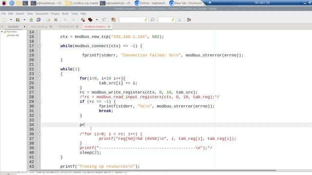Modbus TCP Master Implementation in C - Write Data To Modbus TCP Slave смотреть онлайн