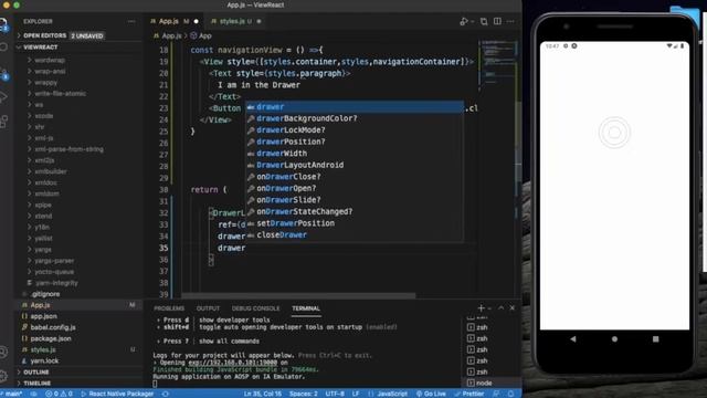 React Native Tutorial 43 - DrawerLayoutAndroid - React Native смотреть онлайн