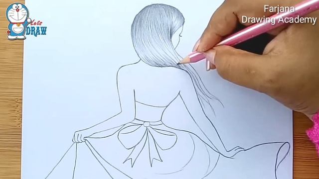 Easy way to draw a Girl - Pencil Sketch || How to draw a girl смотреть онлайн