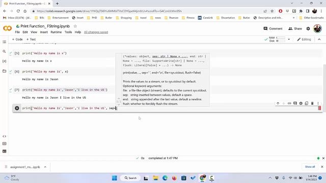 Python Print Function and F String смотреть онлайн