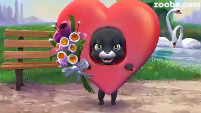 Валентин это святой праздник всех влюбленных и Зайка Zoobe прикольно поздравляет всех смотреть онлайн