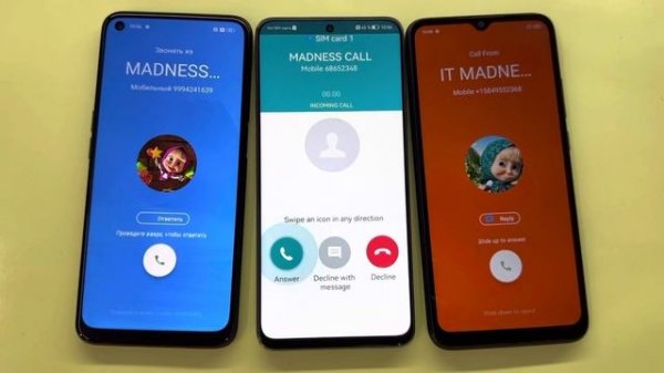 Incoming Call Three Huawei nova Y90 vs OppO A55 vs Redmi 9C nfc/ FAKE CALL Random calls